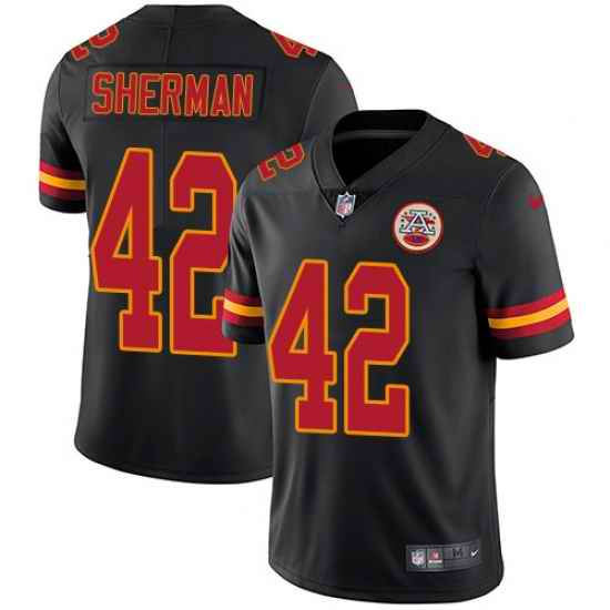 Nike Chiefs 42 Anthony Sherman Black Mens Stitched NFL Limited Rush Jersey